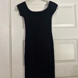 Forever 21 Black Sheath Midi Dress Scoop Neck